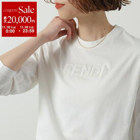 【11/18限定・最大2万円OFFクーポン配布中】FENDI KIDS フェンディ キッズ Tシャツ JUI183 7AJ レディース ガールズ 長袖 カットソー ロゴT ロンT 刺繍 コットン クルーネック F0TU9