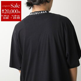 【11/18限定・最大2万円OFFクーポン配布中】BALENCIAGA バレンシアガ Tシャツ 739784 TOVF4 メンズ クルーネック 半袖 ロゴ刺繍 ダメージ加工 ストレッチコットン オーバーサイズ カットソー 9034 739784TOVF49034