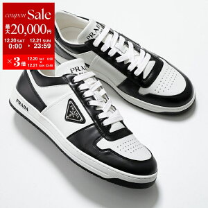 �y�ő�2���~OFF�N�[�|���ΏہE12/20�`21����zPRADA �v���_ �X�j�[�J�[ 2EE364 3LKG D003 �����Y �_�E���^�E�� ���U�[ �g���C�A���O�����S ���^�����S �y�ʃ\�[�� �V���[�Y �C F0T8F/BIANCO-NERO1�ydc_kikaku