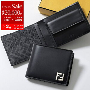 �y�V�tSALE�E�ő�2���~OFF�N�[�|��1/1�`5����zFENDI �t�F���f�B ��܂���z Bi-Fold Coin Wallet 7M0373 AFF2 �����Y ���U�[ ���^�����S FF�� �Y�b�J�� �~�j���z ���K���ꂠ�� F0GXN/BLACK-PALLADIUM