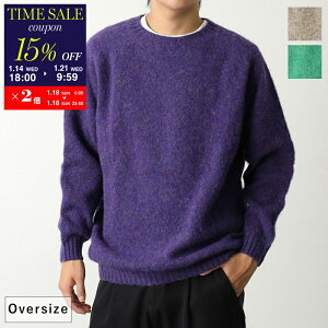 �y15��OFF�N�[�|���ΏہE1/21-9��59�����zHarley of Scotland �n�[���[�I�u�X�R�b�g�����h �j�b�g�Z�[�^�[ Jumbo Size Crew Neck Sweater M4113/7 �����Y �V���M�[ �E�[�� �N���[�l�b�N �J���[11�F�ycp_fifte�z