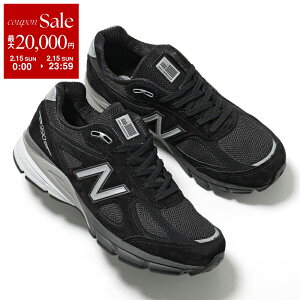 �y�ő�2���~OFF�N�[�|���ΏہE2/15����zNew Balance �j���[�o�����X �X�j�[�J�[ U990BL4 ���f�B�[�X ���[�J�b�g �X�E�F�[�h × ���b�V�� Made in USA 990v4 D�E�B�Y �V���[�Y �C �u���b�N