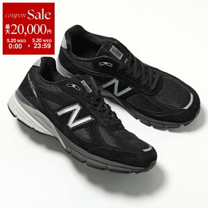 �y�ő�2���~OFF�N�[�|���ΏہE5/20����zNew Balance �j���[�o�����X �X�j�[�J�[ U990BL4 �����Y ���[�J�b�g �X�E�F�[�h × ���b�V�� Made in USA 990v4 D�E�B�Y �V���[�Y �C �u���b�N