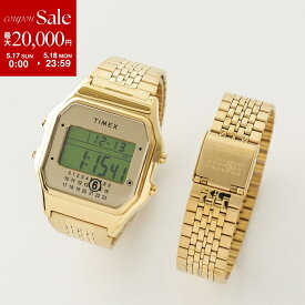 【最大2万円OFFクーポン対象・5/17～5/18限定】MM6 × TIMEX エムエムシックス メゾンマルジェラ タイメックス コラボ 腕時計 T80 TWG067500QY S33YW0002M10062962 レディース デジタル ウォッチ 3気圧防水 ナンバリングロゴ Gold-Tone