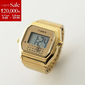 【最大2万円OFFクーポン対象・5/17～5/18限定】MM6 × TIMEX エムエムシックス メゾンマルジェラ タイメックス コラボ リング ウォッチ M/L T80 TW2Y50200QY S33YW0004M10064962 メンズ デジタル 3気圧防水 ナンバリングロゴ 指輪 時計 Gold-Tone