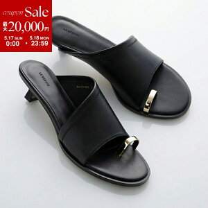 �y�ő�2���~OFF�N�[�|���ΏہE5/17�`5/18����zLE VERNIS ���E�x���j �~���[�� Toe ring sandals 244-211302 ���f�B�[�X 4cm ���[�q�[�� �s���q�[�� ���^�� �T���_�� �u���b�N