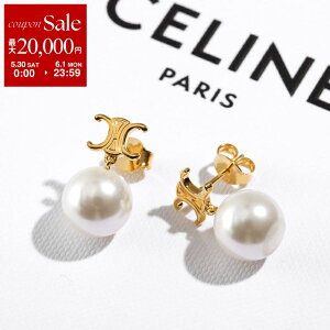 CELINE �Z���[�k �s�A�X PERLS EARRINGS 460TZ6PRB.01GI ���f�B�[�X �g���I���t �p�[�� �C�������O �A�N�Z�T���[ Gold/Ivory