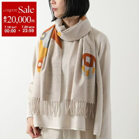 【最大2万円OFFクーポン対象・7/18～7/20限定】 HERMES エルメス マフラー 170×40 テオレム・デキタゴール Theordme d'Equithagore H394826T レディース カシミヤ ストール 02-Naturel/Orange/Gris ナチュレル・オレンジ・グリ
