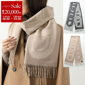 【最大2万円OFFクーポン対象・7/18～7/20限定】 HERMES エルメス マフラー 170×25 マイヨン Maillon H394825T レディース カシミヤ ストール フリンジ バイカラー ロゴ 刺繍 カラー2色