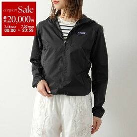 【最大2万円OFFクーポン対象・7/18～7/20限定】patagonia パタゴニア ジャケット W'S HOUDINI JKT 24147 レディース リサイクルナイロン フーディ スリムフィット 超軽量 撥水 BOB/BLACK-W/BLACK