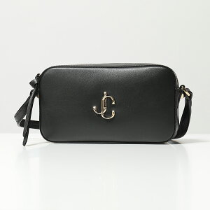 Jimmy Choo ジミーチュウ HALE PKJ JCパーツ装飾 レザー ショルダーバッグ ポシェット BLACK 鞄 レディース
