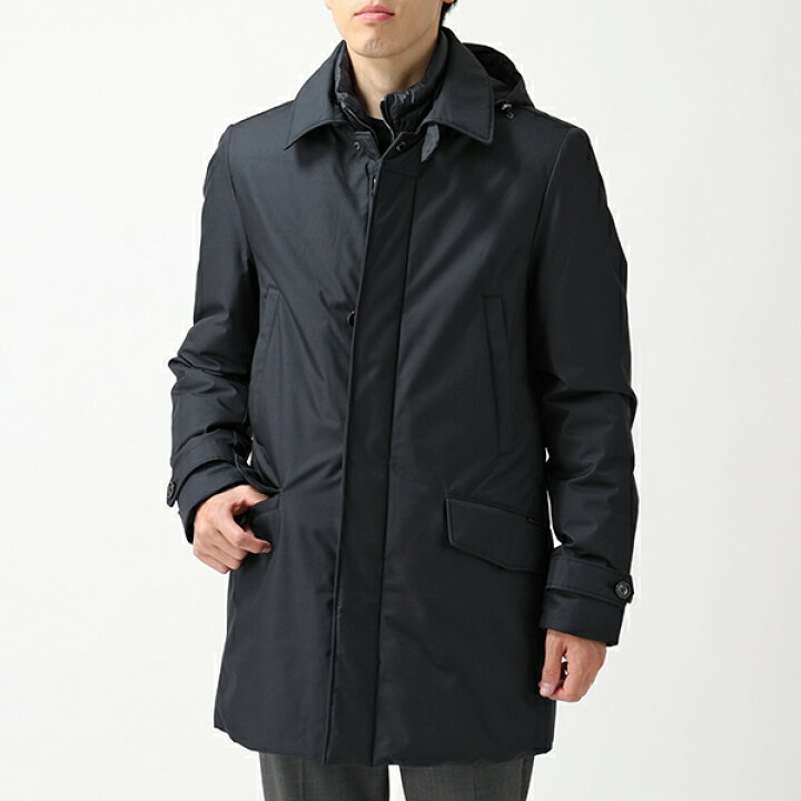 楽天市場 Moorer ムーレー Rembrandt Gf ダウンライナー フード付き ステンカラーコート ダウンジャケット Dark Blu メンズ インポートセレクト Musee