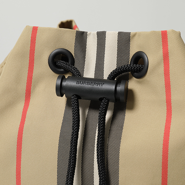 BURBERRY バーバリー 8026737 1 バーバリーチェックナイロン 巾着バッグ ポーチバッグ ロゴプリント ARCHIVE-BEIGE 鞄  レディース | インポートセレクト musee