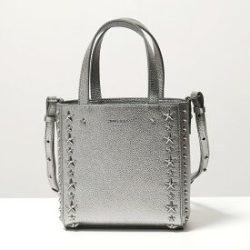 Jimmy Choo ジミーチュウ MINI PEGASI UUR レザー ショルダーバッグ スタースタッズ装飾 ポシェット ハンドバッグ GUN-METAL/DARK-SILVER 鞄 レディース
