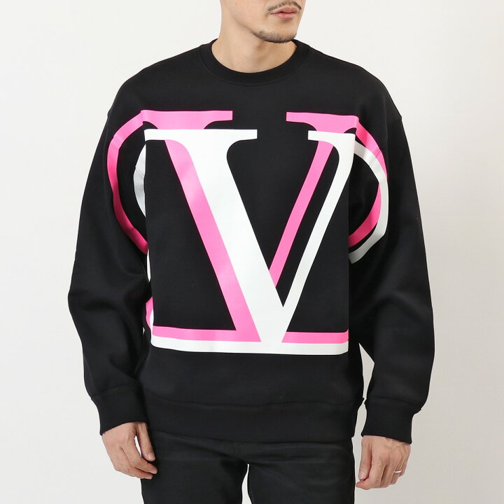 VALENTINO ヴァレンティノ UV3MF15B6K6 Vロゴ クルーネック トレーナー スウェット ネオンカラー 蛍光 MG8 メンズ | インポートセレクト musee