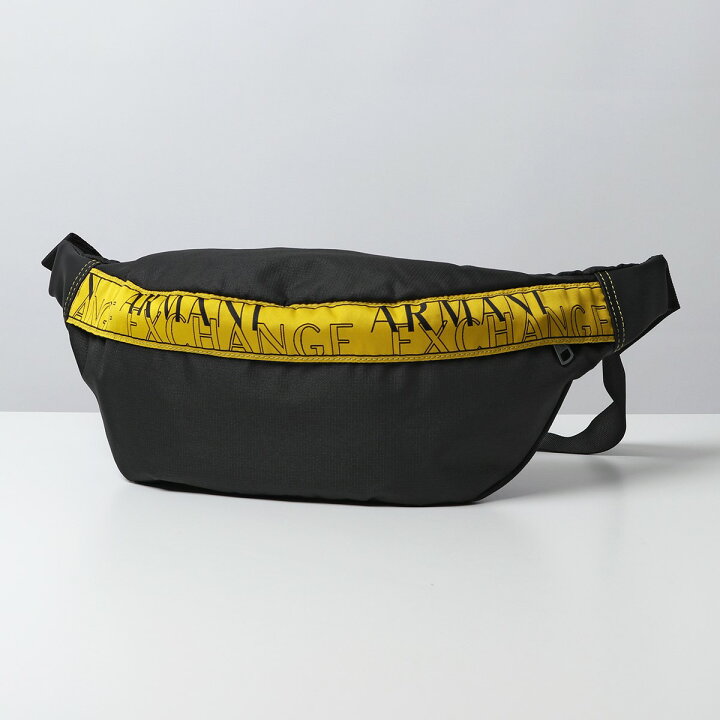 ARMANI EXCHANGE アルマーニ エクスチェンジ A/X 952272 0A829 00020 BELT BAG ボディバッグ  ウエストポーチ ロゴテープ 鞄 BLACK メンズ インポートセレクト musee