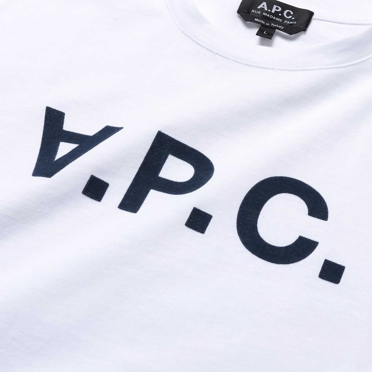 APC A.P.C. アーペーセー COBQX H26586 VPC シャツ クルーネック 半袖 Tシャツ カットソー ロゴT  DARKNAVY/ホワイト×ネイビー メンズ【2buy】 | インポートセレクト musee