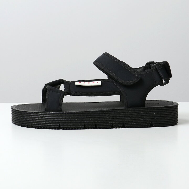 即納 最大半額 マルニ メンズ サンダル シューズ ロゴ Black White Fucoa Cl