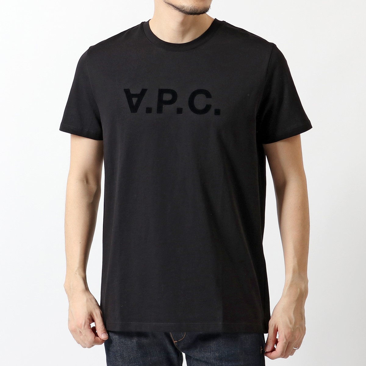APC A.P.C. アーペーセー COBQX H26943 VPCTシャツ クルーネック 半袖 Tシャツ カットソー ロゴT LZZ/NOIR  メンズ | インポートセレクト musee