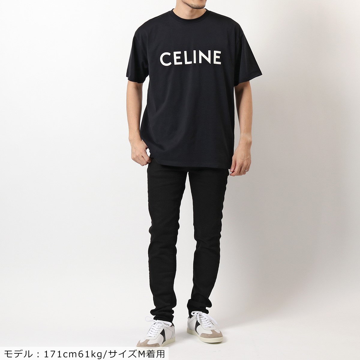 CELINE セリーヌ 2X681 501F ルーズ Tシャツ 半袖 ロゴT コットン クルーネック オーバーサイズ 38AW メンズ :  インポートセレクト musee