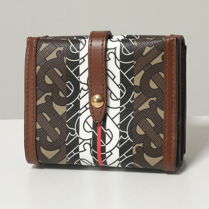 中古】BURBERRY 二つ折り長財布 TBモノグラム PVC ブラウン 025767  