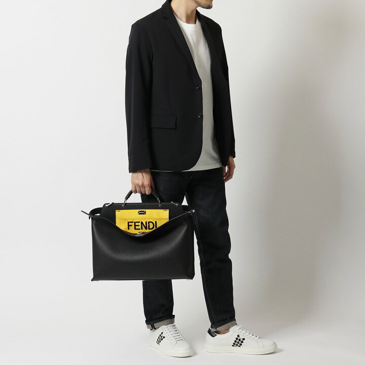 FENDI フェンディ 7VA476 ADM7 F0R2A PEEKABOO ICONIC ピーカブー アイコニック エッセンシャル ハンドバッグ ショルダーバッグ ブリーフケース レザー 鞄 NERO+SUNFLOWER+PALL メンズ インポートセレクト musee 美品 フェンディ 2Wayレザービジネスバッグ ハンドバッグ アイコニックエッセンシャル 7VA476ADM7F0R2A ピーカブー メンズ FENDI 中古