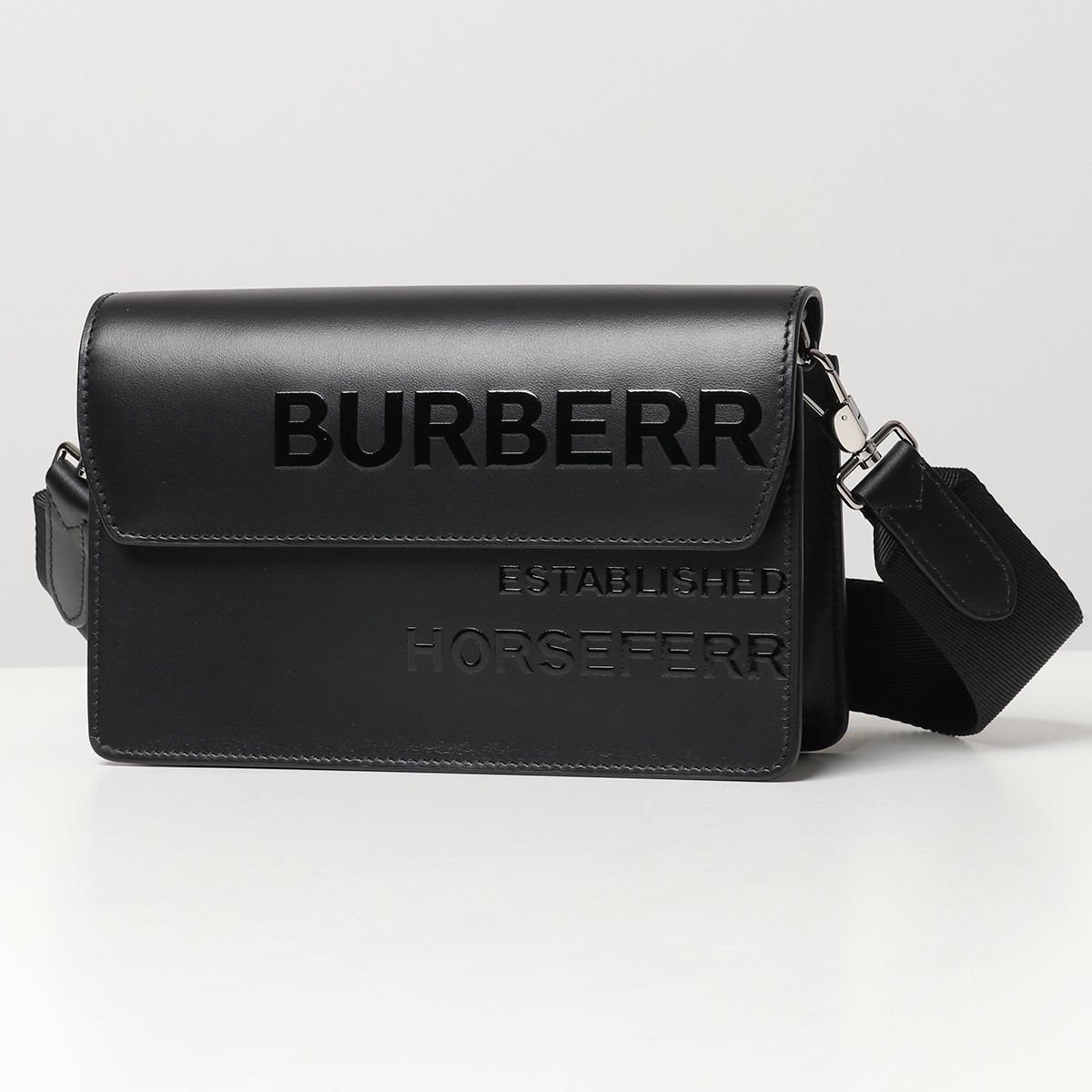 BURBERRY バーバリー 8039014 ホースフェリープリント レザー クロスボディバッグ ショルダーバッグ 鞄 A1189/BLACK メンズ  レディース | インポートセレクト musee