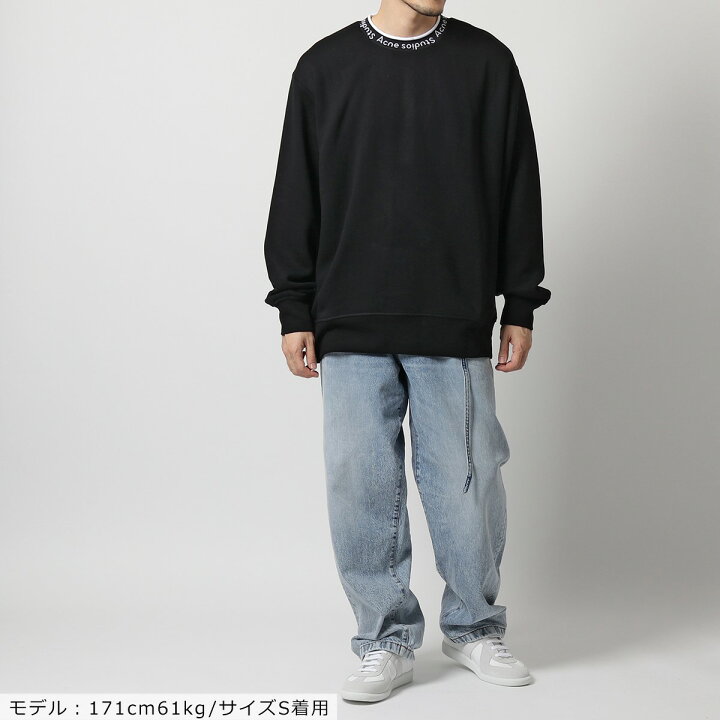 楽天市場 Acne Studios アクネストゥディオズ Bi0078 Fn Mn Swea スウェット トレーナー ロゴリブネック オーバーサイズ クルーネック Black メンズ インポートセレクト Musee