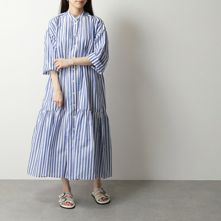 楽天市場 Max Mara Weekend マックスマーラ ウィークエンド Verres リネン コットン ドレス ワンピース ストライプ ウエストリボン 七分袖 フロントボタン 004 レディース Cp Ten インポートセレクト Musee