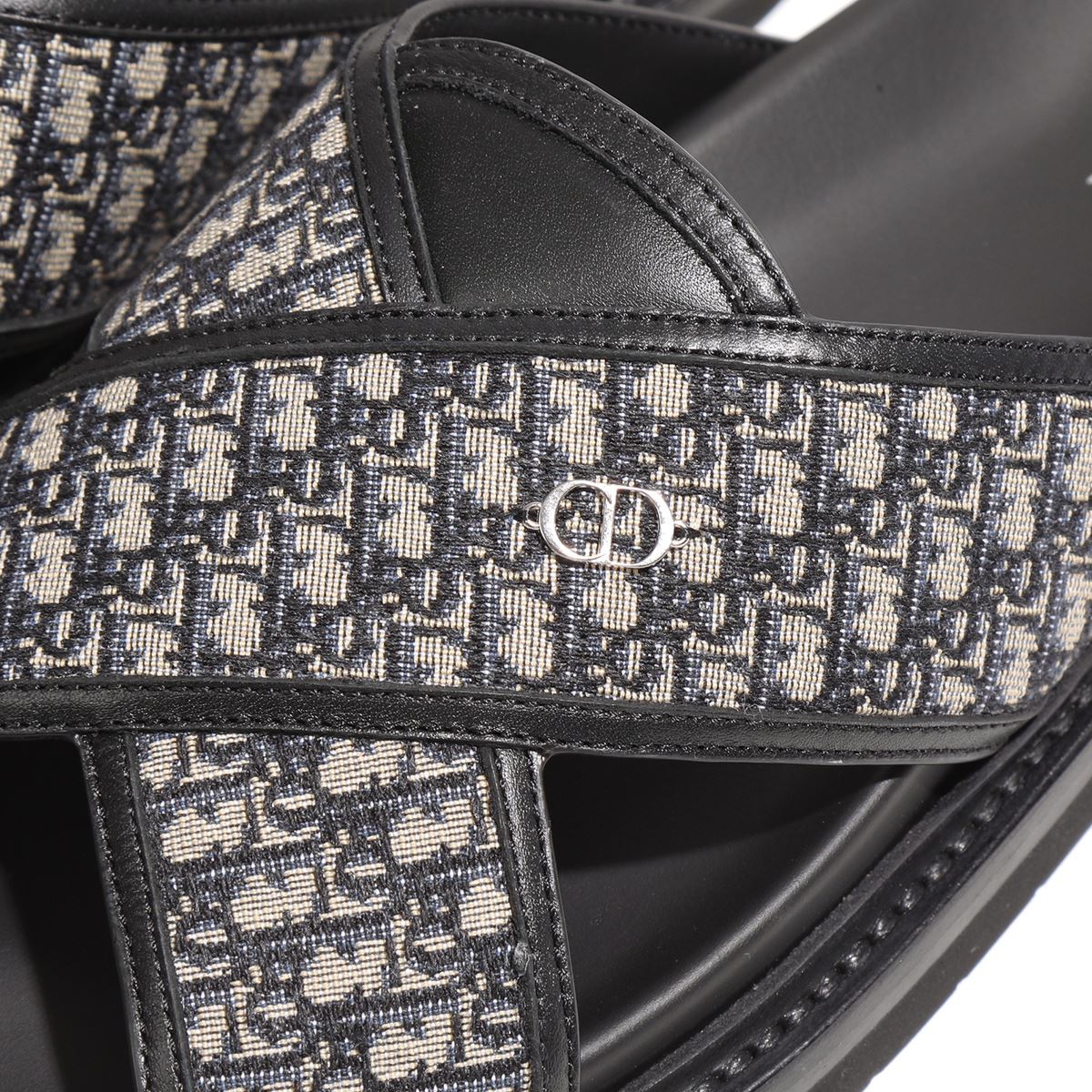 Dior ディオール 3SA093 ZGM AQUA DIOR SANDAL オブリーク ジャカード サンダル クロスベルト シューズ 靴  961/Black-Beige メンズ | インポートセレクト musee