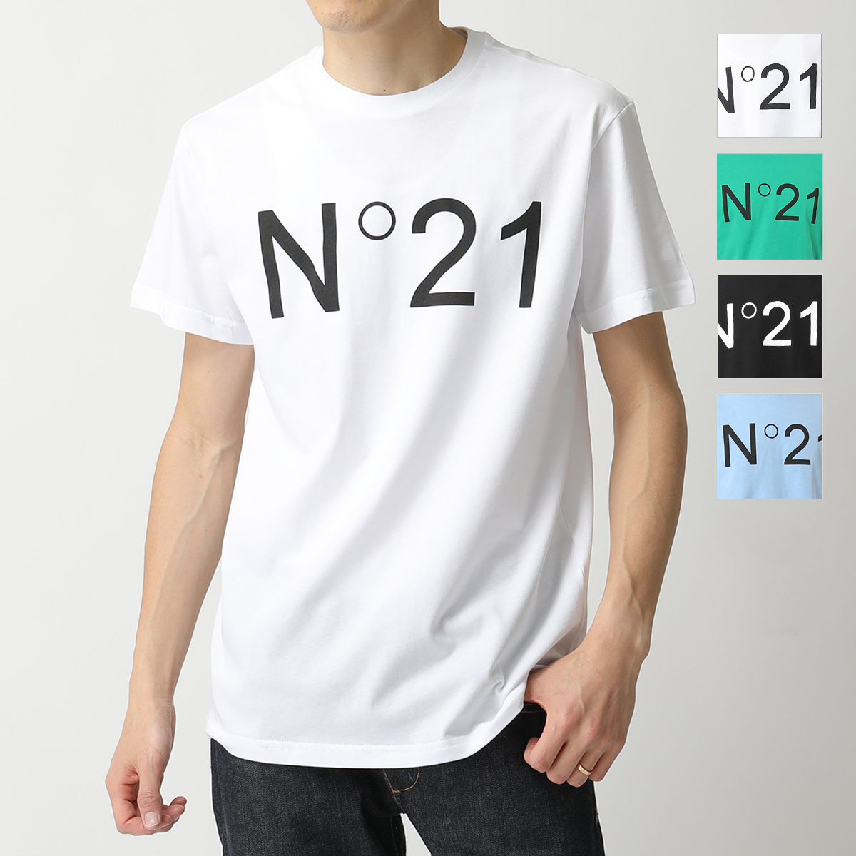 N°21 ヌメロ ヴェントゥーノ F021 6332 6317 カラー4色 半袖 Tシャツ クルーネック カットソー ロゴT メンズ |  インポートセレクト musee