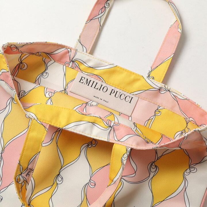 PUCCI トートバッグ イエロー ピンク 保存袋付き