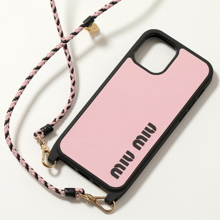 楽天市場 Miumiu ミュウミュウ 5zh138 2ciu Rubber Colour Iphoneケース Iphone12 12pro専用ケース ロゴ ラバー ネックポーチ F054z Alabastro Nero レディース インポートセレクト Musee