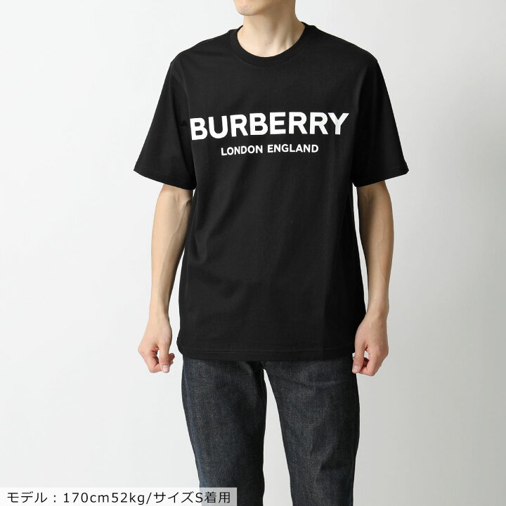 BURBERRY バーバリー 8026016 LETCHFORD クルーネック 半袖 Tシャツ カットソー ロゴT プリント BLACK  メンズ インポートセレクト musee
