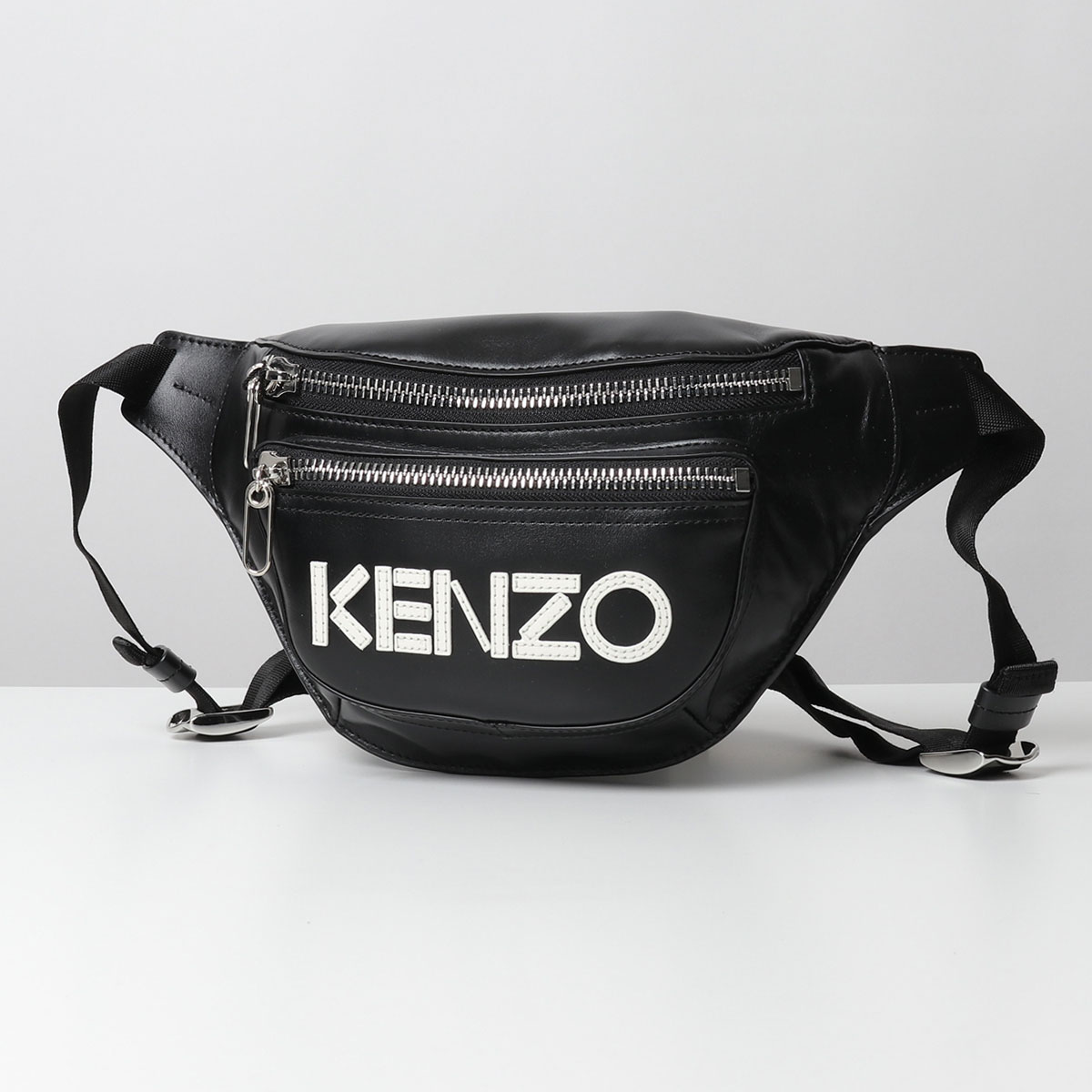 KENZO ケンゾー 5SA507 L47 99 BUMBAG レザー ロゴパッチ ボディバッグ ウエストポーチ ベルトバッグ 鞄 メンズ |  インポートセレクト musee
