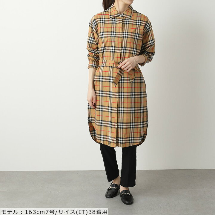 楽天市場 Burberry バーバリー シャツワンピ ロング丈 長袖シャツ チュニック ワンピース バーバリーチェック Antique Yel Ip Chk レディース インポートセレクト Musee
