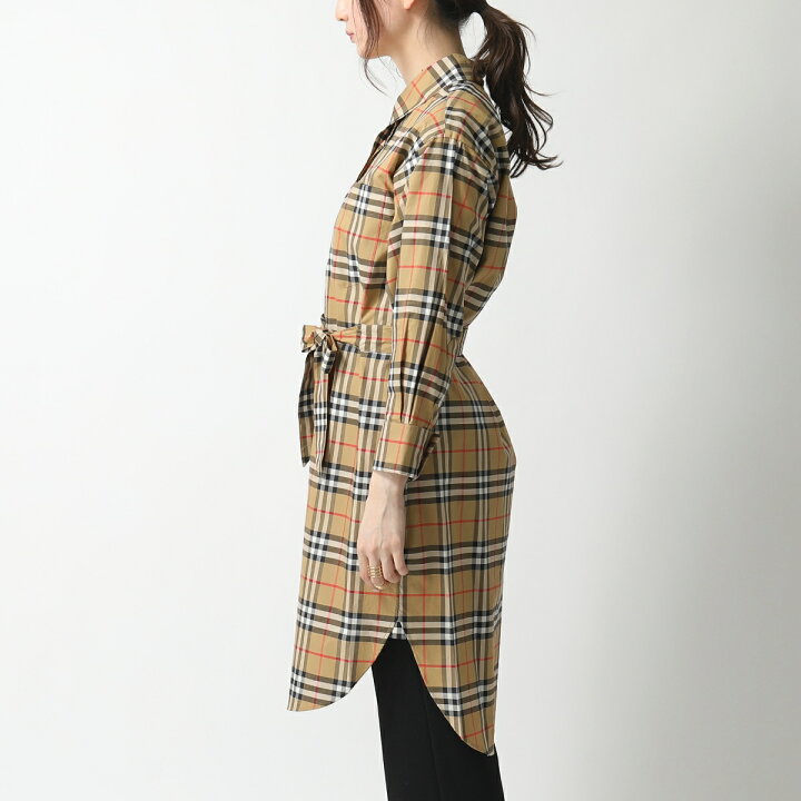 楽天市場 Burberry バーバリー シャツワンピ ロング丈 長袖シャツ チュニック ワンピース バーバリーチェック Antique Yel Ip Chk レディース インポートセレクト Musee