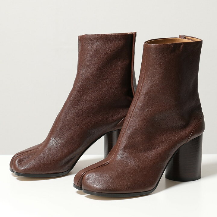 Maison Margiela ブラウン レザー 足袋ブーツ ヒール約8cm - その他