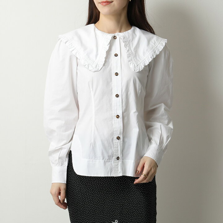 楽天市場】GANNI ガニー F5500 6045 長袖シャツ ブラウス フリル  