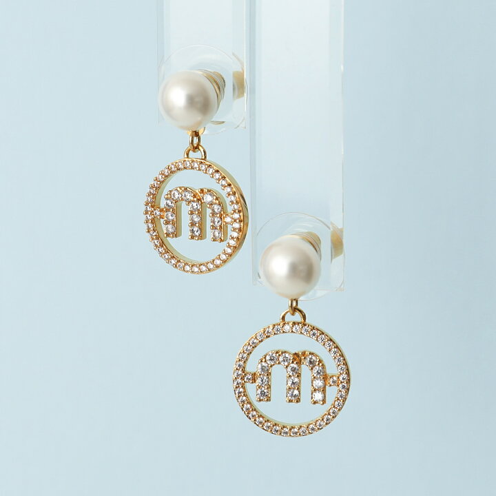 楽天市場】MIUMIU ミュウミュウ 5JO647 2DAM パール クリスタル ピアス  