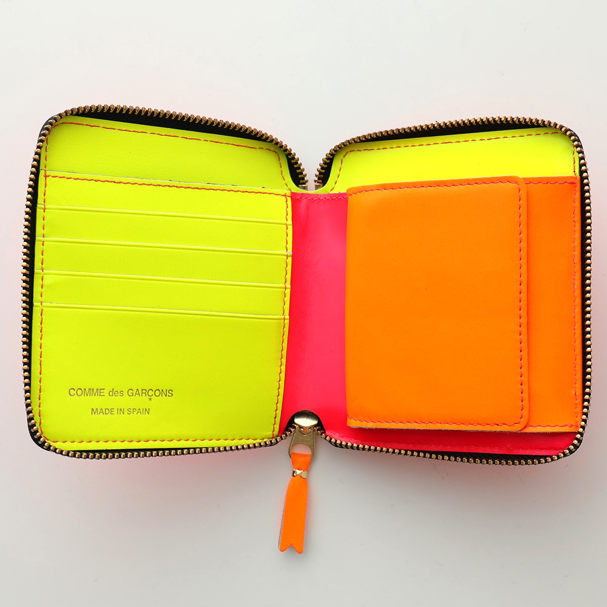 COMME des GARCONS コムデギャルソン SA2100SF SUPER FLUO WALLET カラー6色 レザー 二つ折り財布 ミニ財布  蛍光 ネオンカラー メンズ レディース | インポートセレクト musee