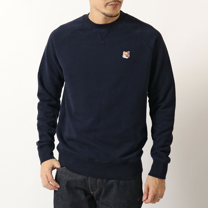 楽天市場 Maison Kitsune メゾンキツネ Amkm0001 Fox Head Patch クルーネック スウェット トレーナー Navy メンズ インポートセレクト Musee 楽天市場 Maison Kitsune メゾンキツネ Amkm0001 Fox Head Patch クルーネック スウェット トレーナー Navy メンズ インポートセレクト Musee
