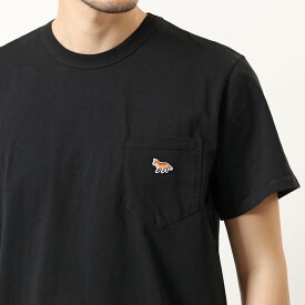 MAISON KITSUNE メゾンキツネ GM00116KJ0008 PROFILE FOX PATCH POCKET TEE-SHIRT 半袖 Tシャツ カットソー クルーネック ポケT BLACK メンズ