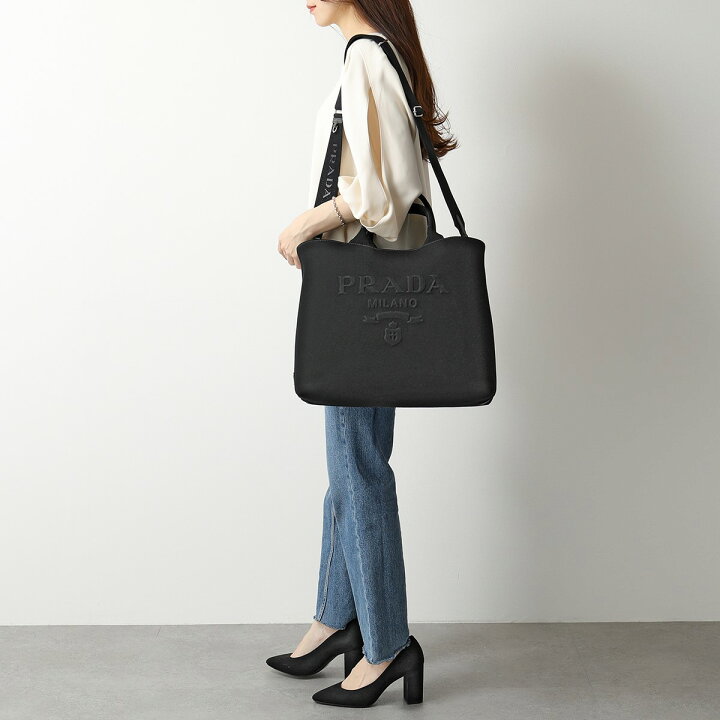 楽天市場 Prada プラダ 1bg395 Kao 2dxi Canapa トートバッグ レタリングロゴ コットン ショルダーバッグ 鞄 F0002 Nero レディース メンズ インポートセレクト Musee