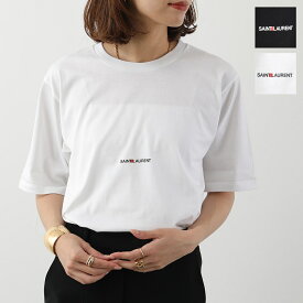 SAINT LAURENT サンローラン Tシャツ 460876 YB2DQ レディース カットソー クルーネック ちびロゴ 半袖 ロゴT カラー2色