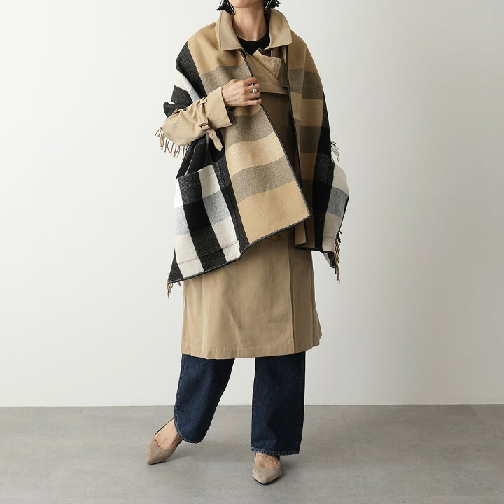 楽天市場】BURBERRY バーバリー 8021949 カシミヤ混ウール フリンジ 