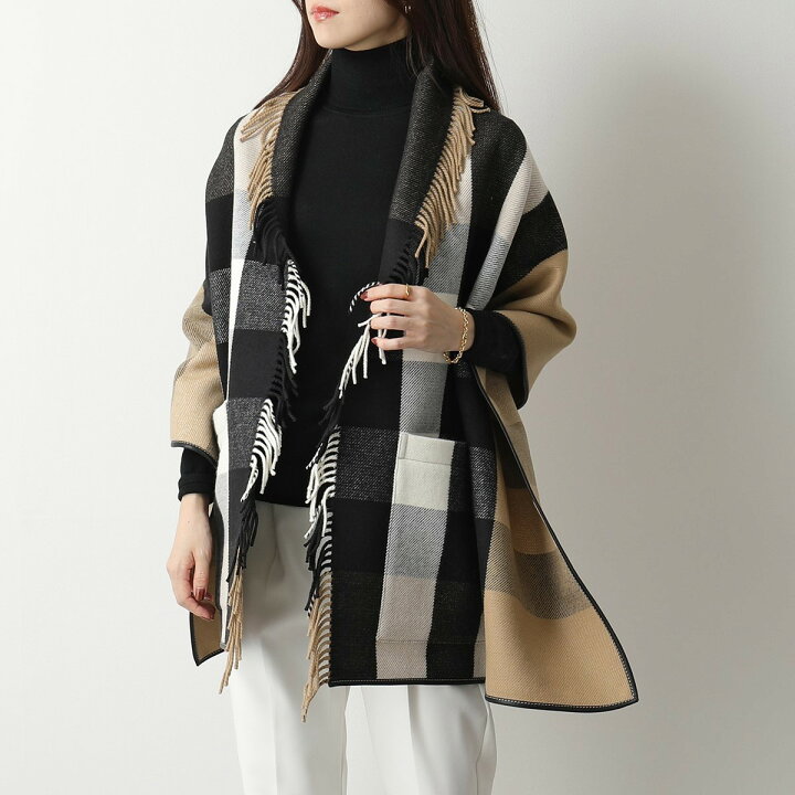 楽天市場】BURBERRY バーバリー 8021949 カシミヤ混ウール フリンジ  