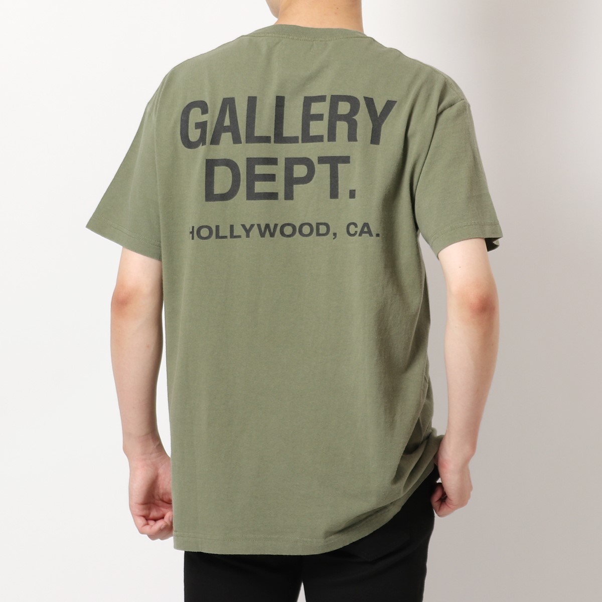 GALLERY DEPT ギャラリーデプト GD VST 1041 VINTAGE SOUVENIR TEE Tシャツ 半袖 ロゴT コットン  カットソー クルーネック オーバーサイズ OLIVE メンズ | インポートセレクト musee