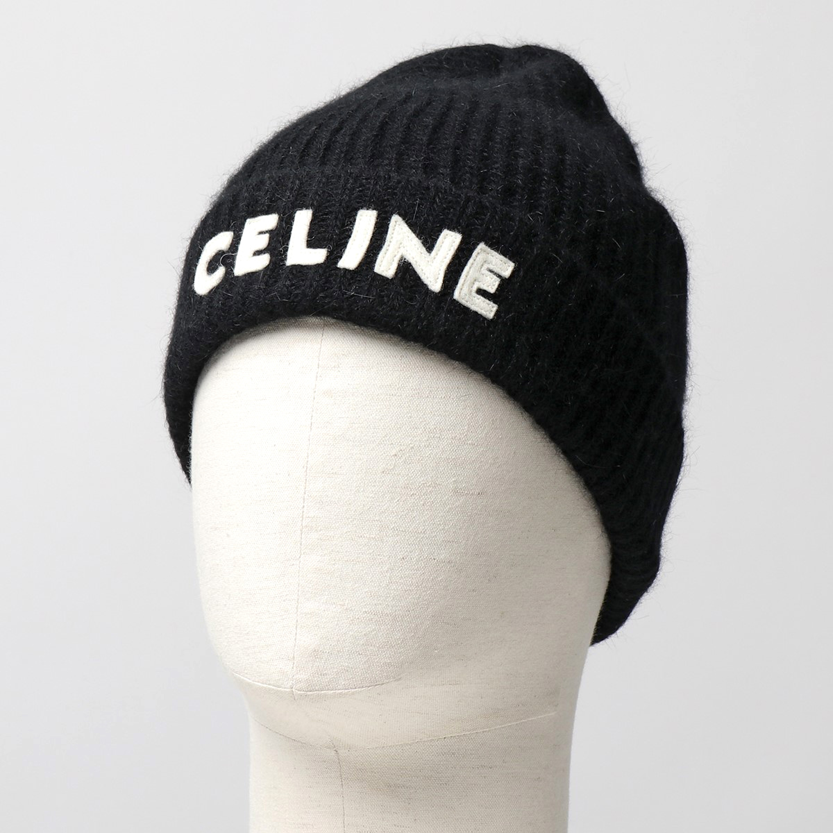 CELINE セリーヌ ニット帽 メンズ レディース 2A45R734L.38NO エンブロイダリー ロゴ アンゴラ混ウール ニットキャップ 帽子  リブ | インポートセレクト musee