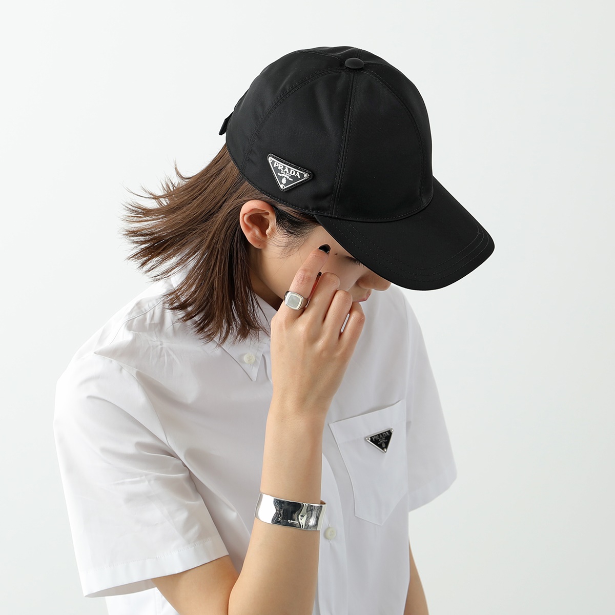 72%OFF!】 プラダ 帽子 キャップ ロゴ ブラック 黒 superior-quality